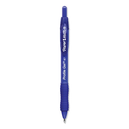 Paper Mate Profile Gel Pen, Retractable, Medium 0.7 mm, Blue Ink, Translucent Blue Barrel, PK36 PK 2095449